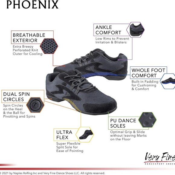 Women's Dance Sneakers TPU Sole Breathable Jazz Latin Ballroom Shoes - Picture 5 of 6